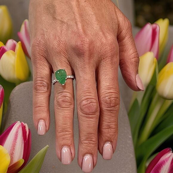 Natural Emerald Diamond Ring 6.5 14k WG 4.62 TCW Certified $4,950 310549 - Picture 12 of 15